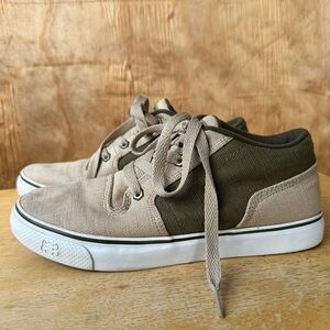Ipath Hemp Canvas Skate Mid Top Sneakers Tan Green